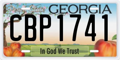 GA license plate CBP1741