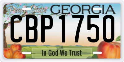 GA license plate CBP1750