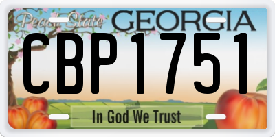GA license plate CBP1751