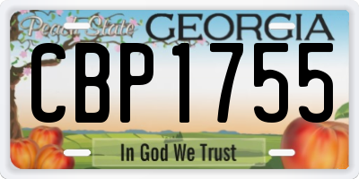 GA license plate CBP1755