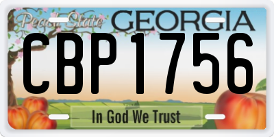 GA license plate CBP1756