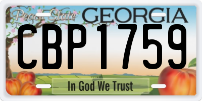 GA license plate CBP1759
