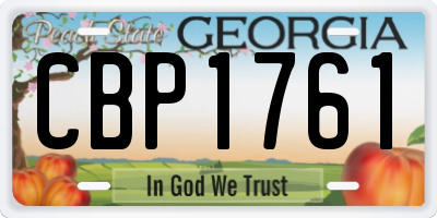 GA license plate CBP1761