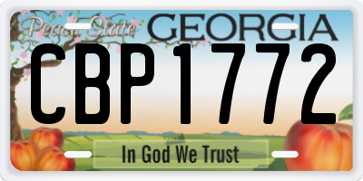 GA license plate CBP1772