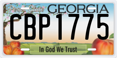 GA license plate CBP1775