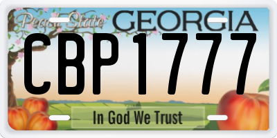 GA license plate CBP1777