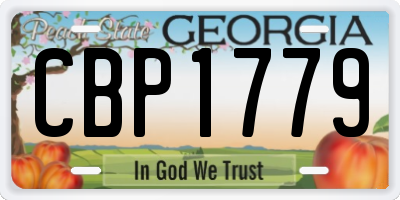 GA license plate CBP1779