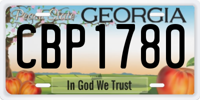 GA license plate CBP1780