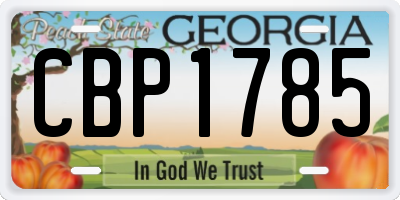 GA license plate CBP1785