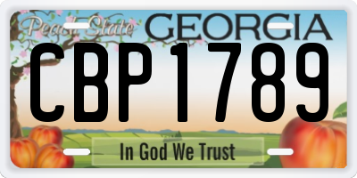 GA license plate CBP1789