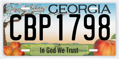 GA license plate CBP1798