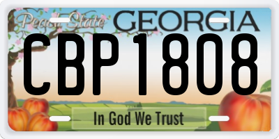 GA license plate CBP1808