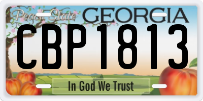 GA license plate CBP1813