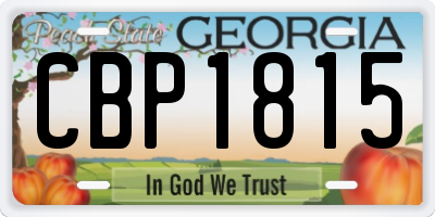 GA license plate CBP1815