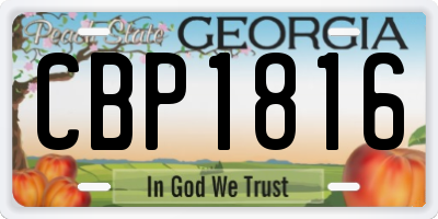 GA license plate CBP1816