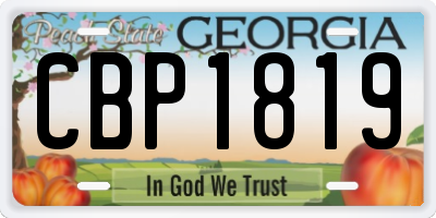 GA license plate CBP1819