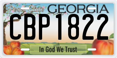 GA license plate CBP1822