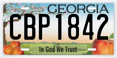 GA license plate CBP1842