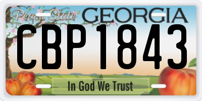 GA license plate CBP1843