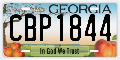 GA license plate CBP1844