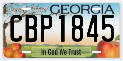 GA license plate CBP1845