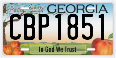 GA license plate CBP1851