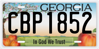GA license plate CBP1852