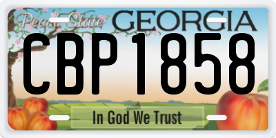 GA license plate CBP1858