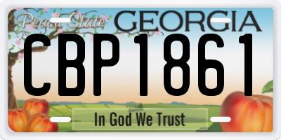 GA license plate CBP1861