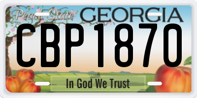 GA license plate CBP1870