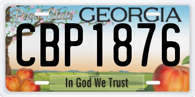 GA license plate CBP1876