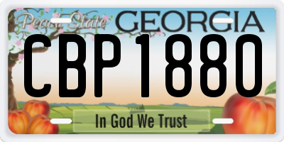 GA license plate CBP1880