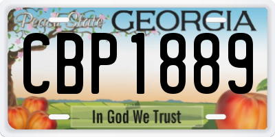 GA license plate CBP1889