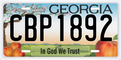 GA license plate CBP1892