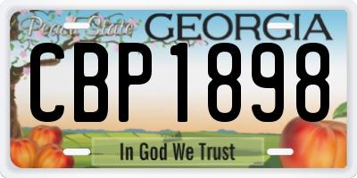 GA license plate CBP1898