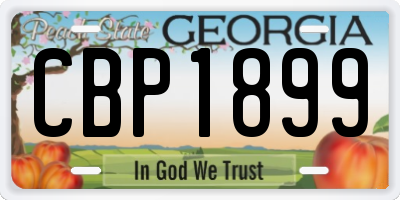 GA license plate CBP1899