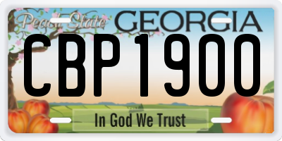GA license plate CBP1900