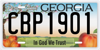 GA license plate CBP1901