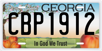 GA license plate CBP1912