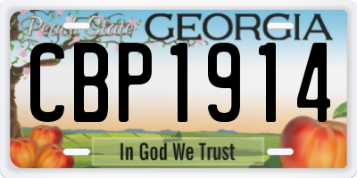 GA license plate CBP1914