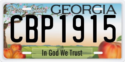 GA license plate CBP1915
