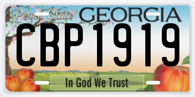 GA license plate CBP1919