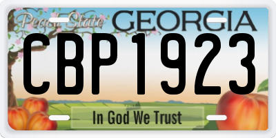 GA license plate CBP1923