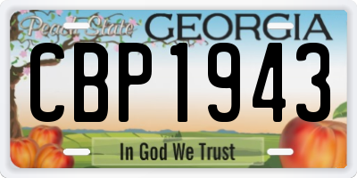 GA license plate CBP1943