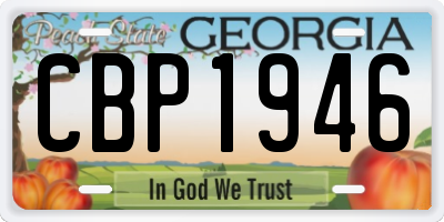 GA license plate CBP1946
