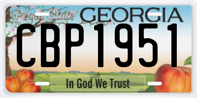 GA license plate CBP1951