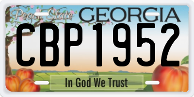 GA license plate CBP1952