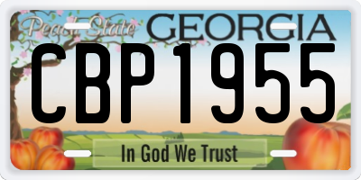 GA license plate CBP1955
