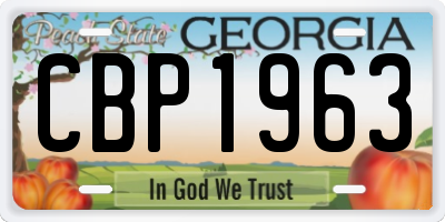 GA license plate CBP1963