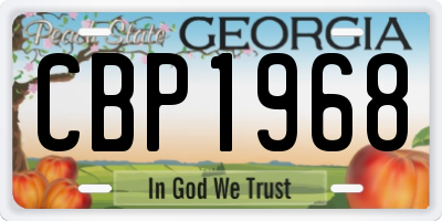 GA license plate CBP1968